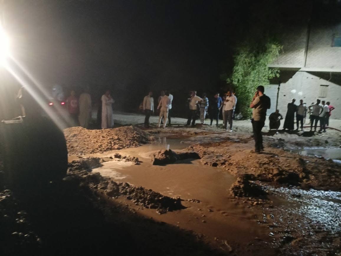 كسر ماسورة صرف بالحبيل