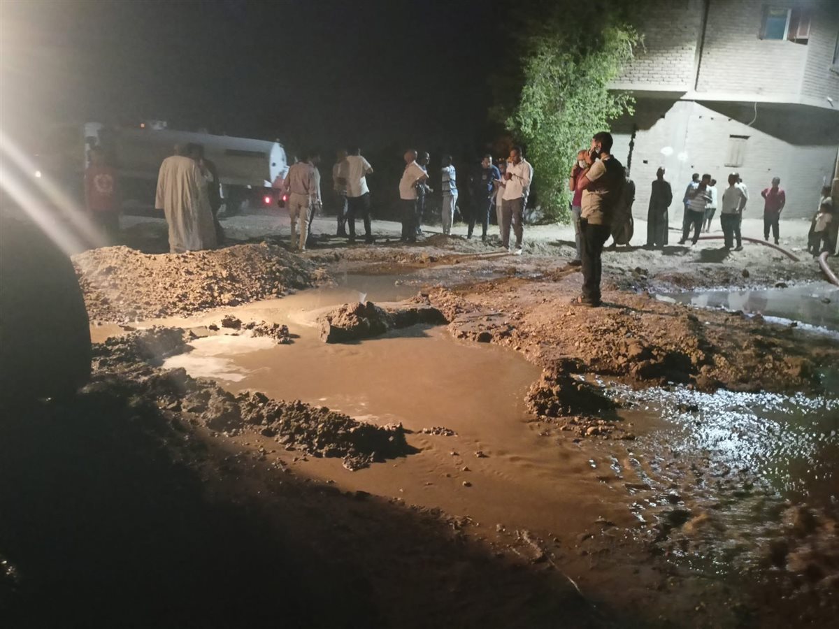 كسر ماسورة صرف بالحبيل