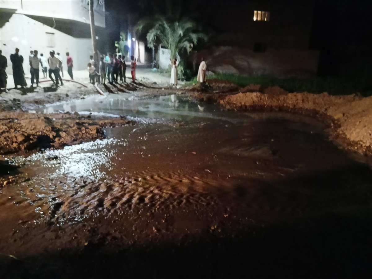 كسر ماسورة صرف بالحبيل