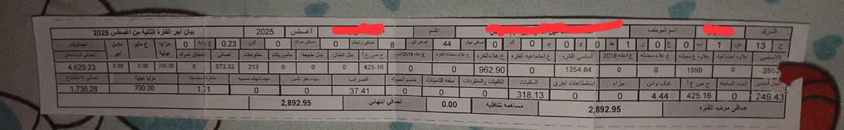 شيت أجور العمال