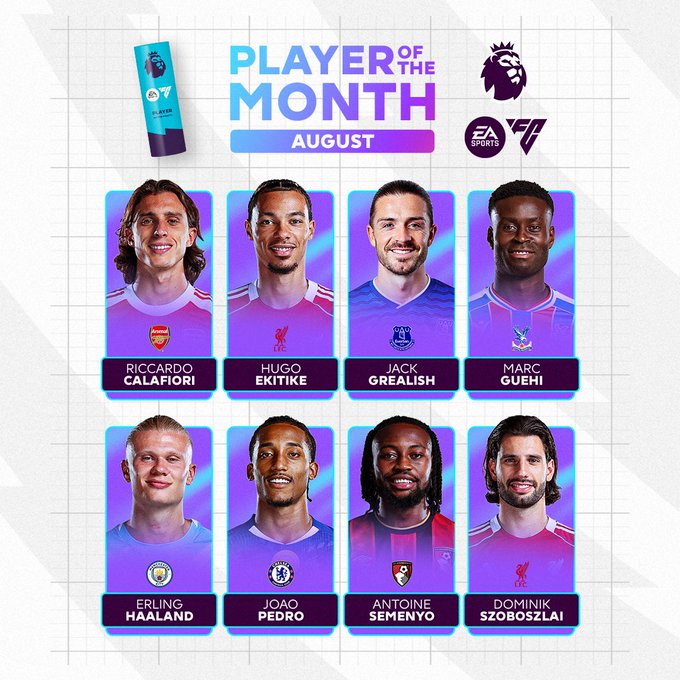  المرشحين لجائزة أفضل لاعب بالدوري الإنجليزي لشهر أغسطس