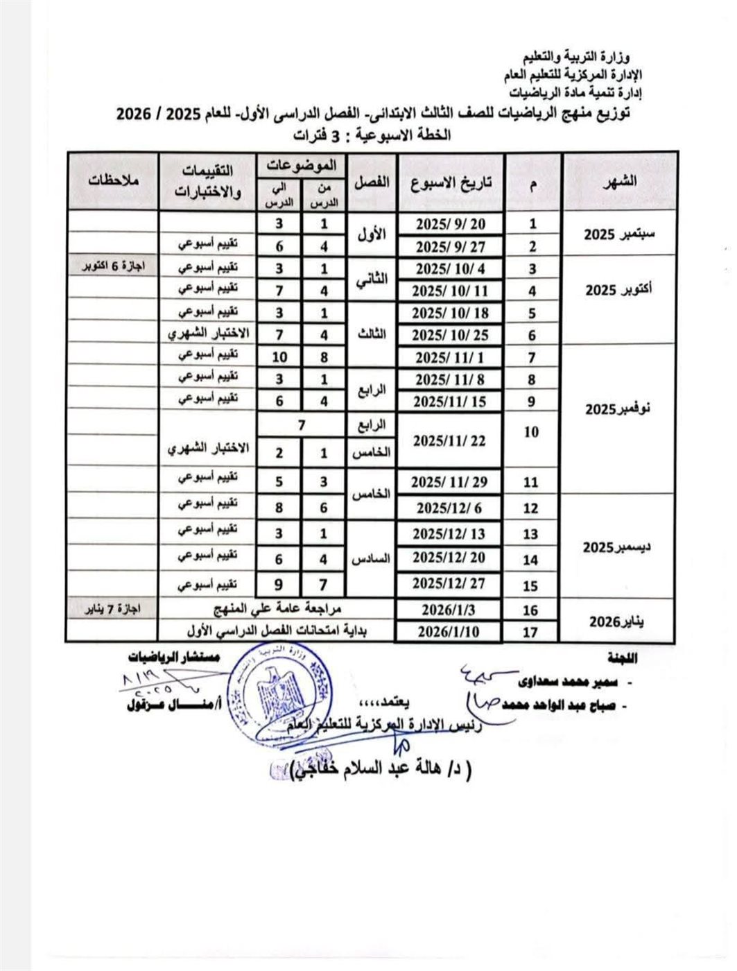 منهج الرياضيات للمرحلة الابتدائية