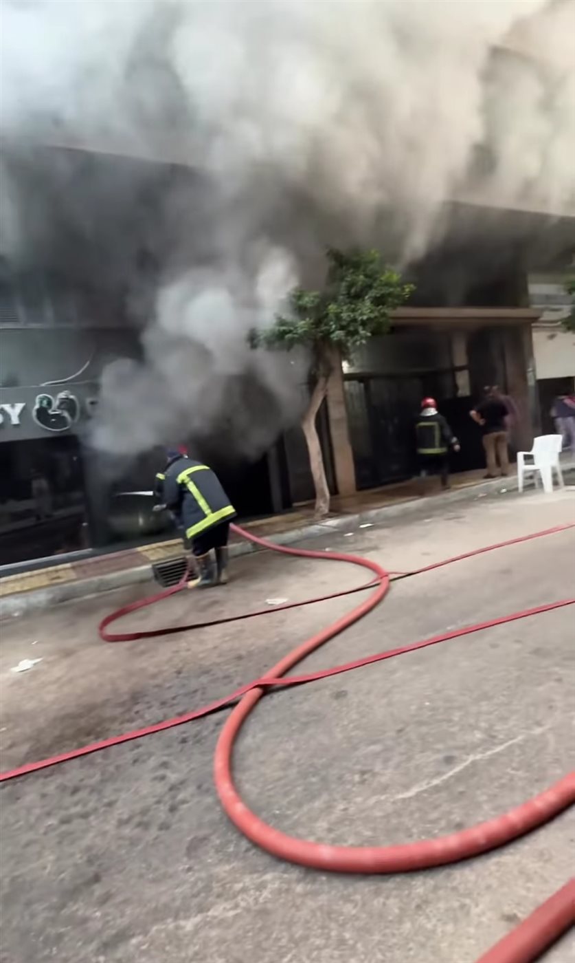 حريق بمعرض درجات بخارية