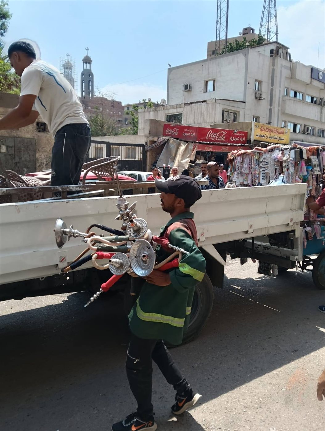  رفع 450 حالة إشغال من شارع مستشفى الصدر بالعمرانية