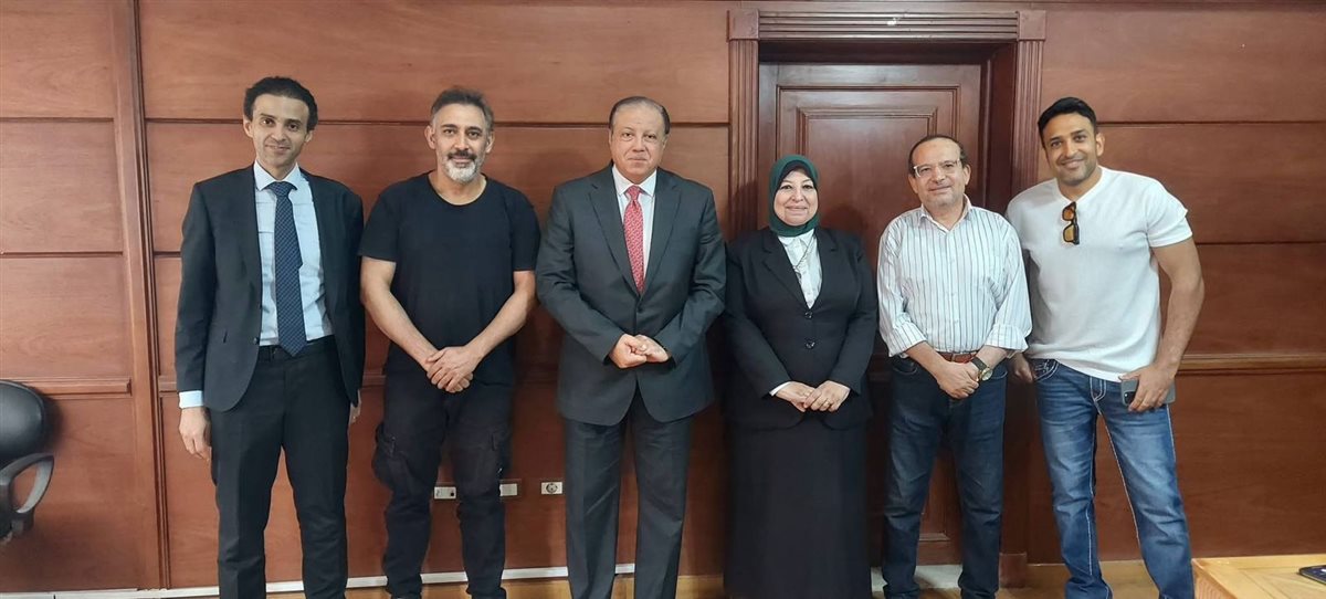 تامر حسين وعمرو مصطفى في لقاء رئيس الجهاز المصري للملكية الفكرية