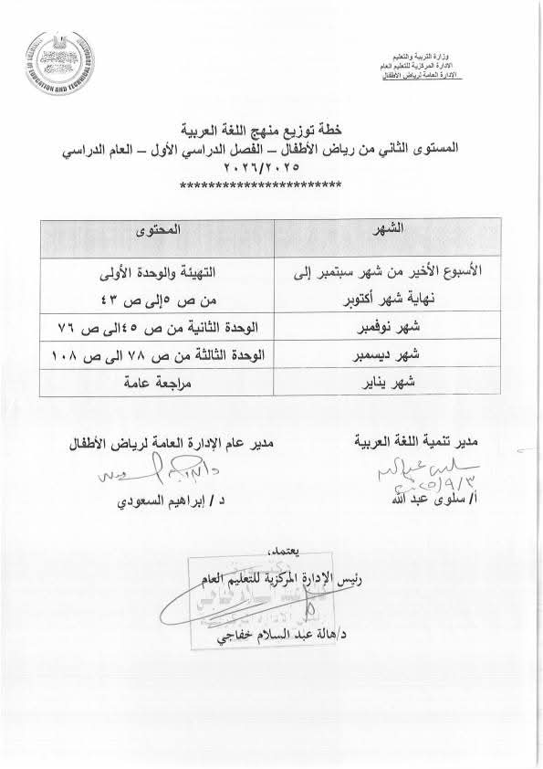 التعليم تعلن خطة توزيع مناهج رياض الأطفال