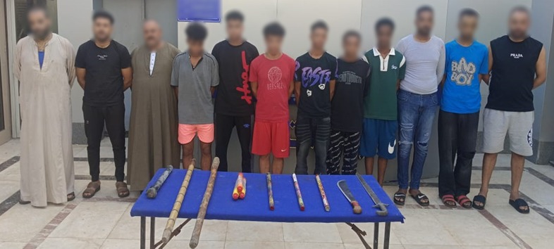 طرفي المشاجرة والمضبوطات