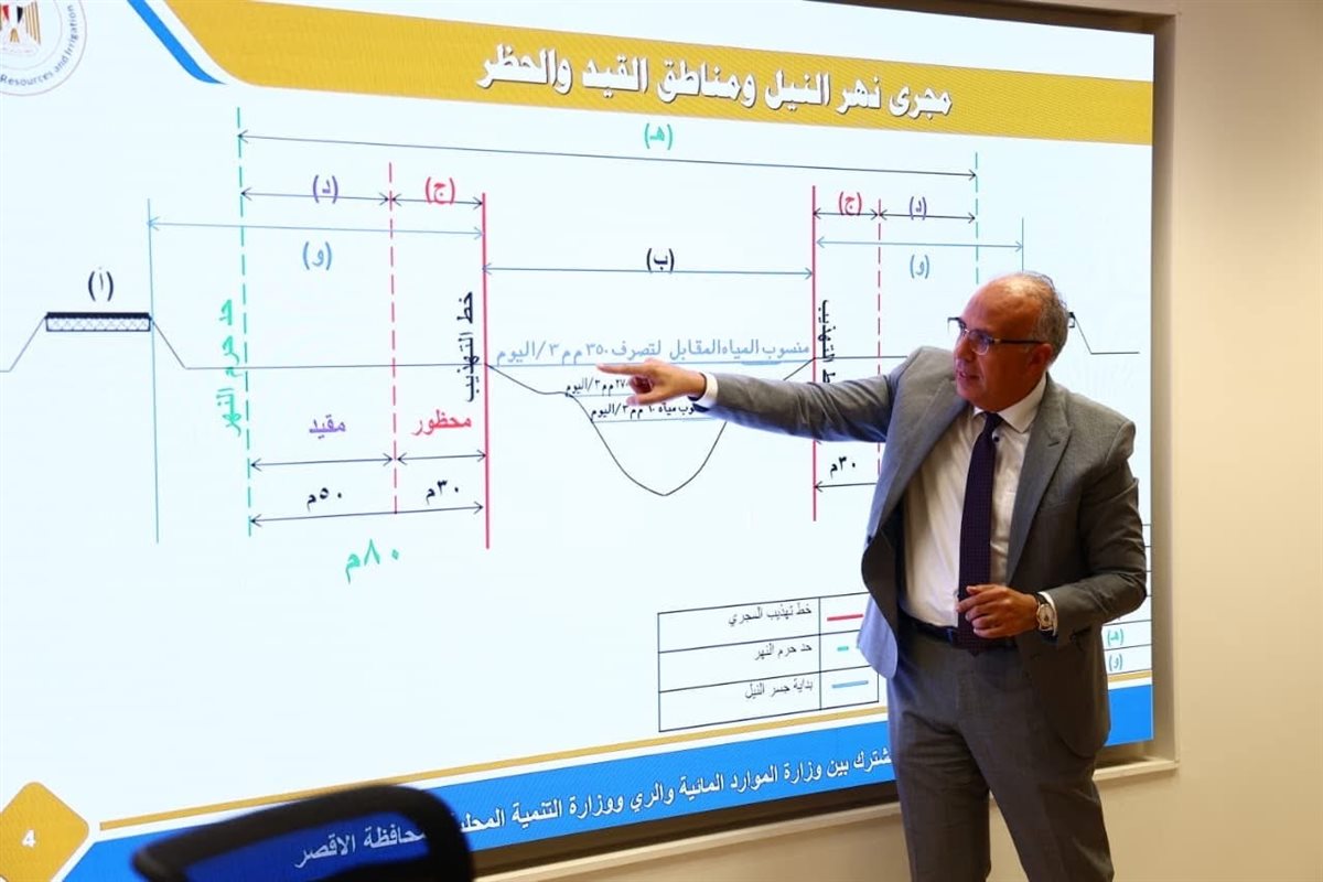اجتماع محافظ الأقصر ووزراء التنمية المحلية والموارد المائية
