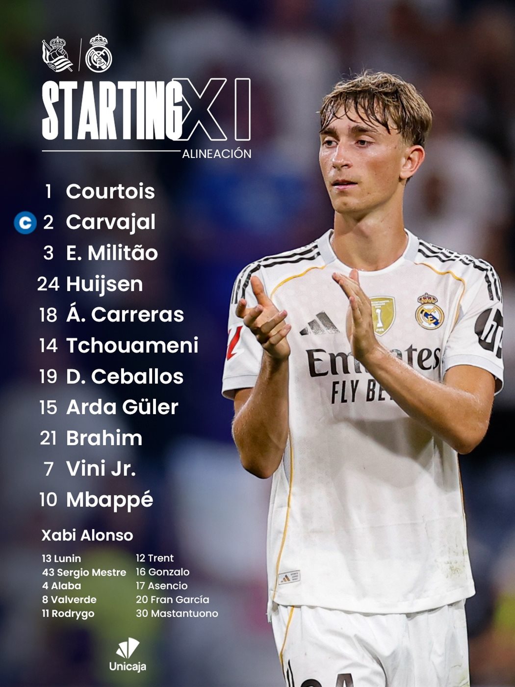 تشكيل ريال مدريد لمواجهة ريال سوسيداد في الدوري الإسباني