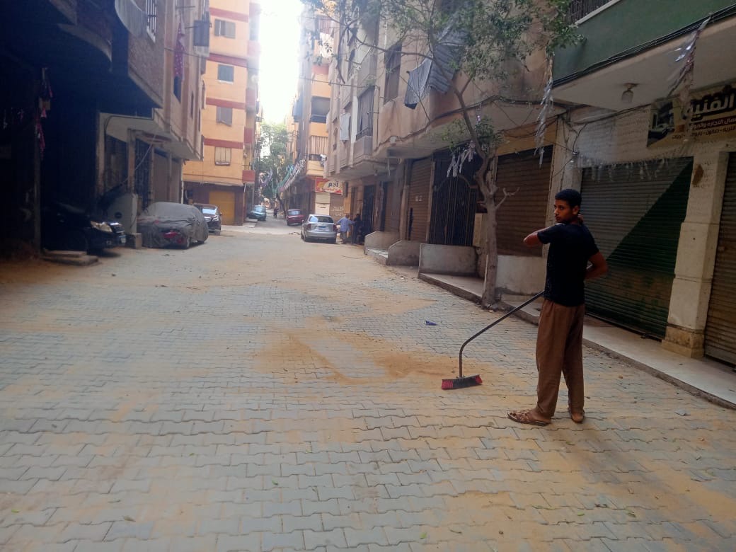 جانب من أعمال الرصف