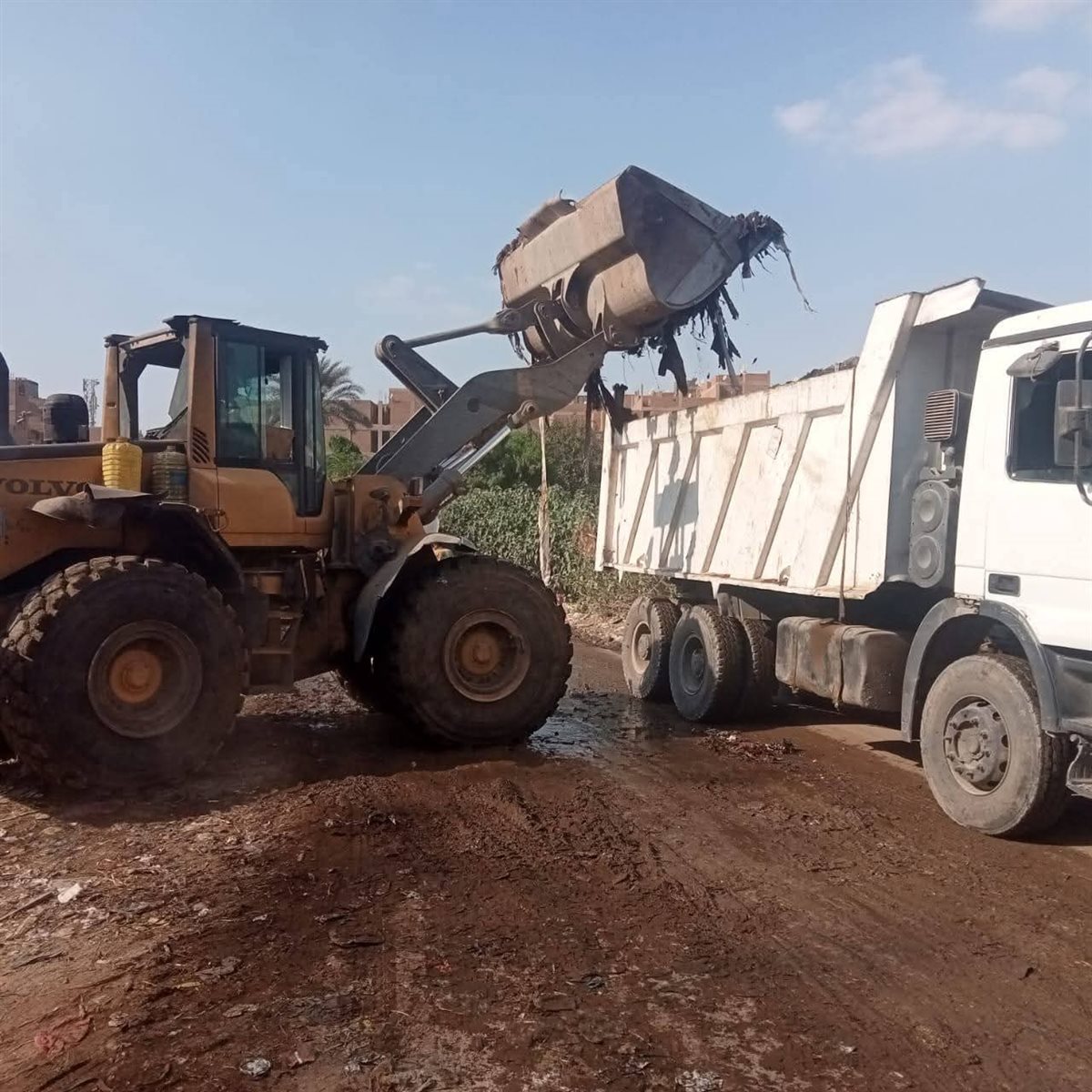  رفع 940 طن مخلفات هدم وبناء من منطقة الكونيسة بالعمرانية