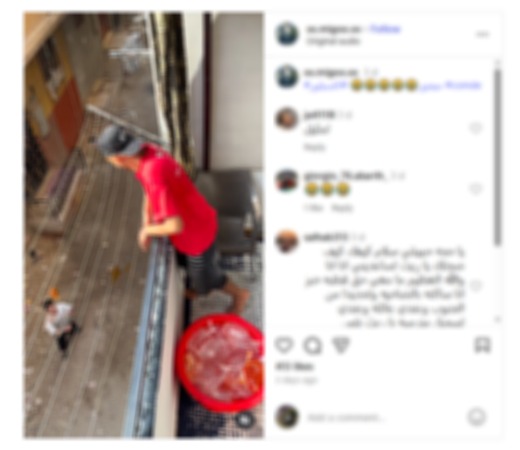 القبض علي المتهمين بالقاء أكياس مياه علي المارة بالزاوية الحمراء