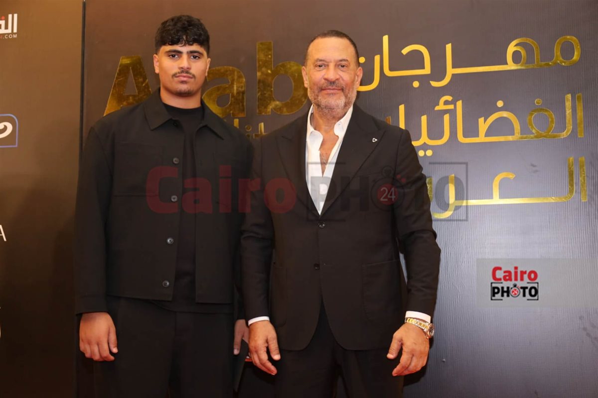 ماجد المصري ونجله في حفل الفضائيات العربية