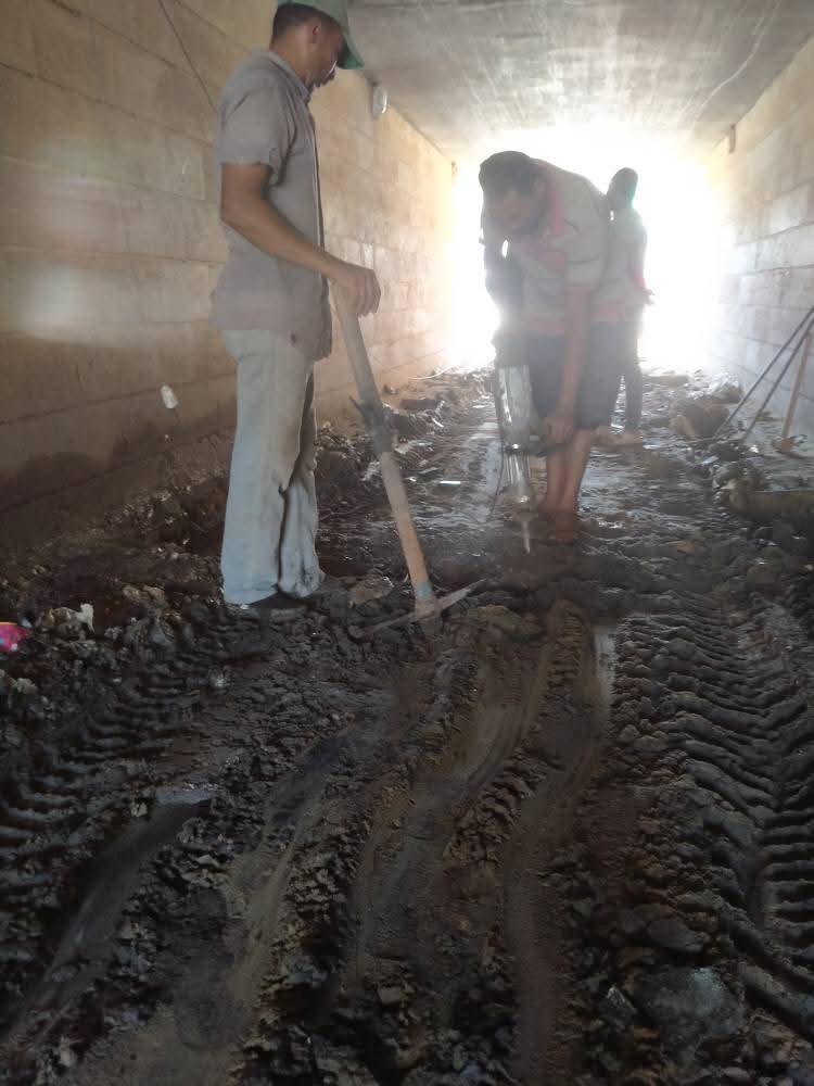 أعمال التطوير الحالية لنفق السكة الحديد بمنوف