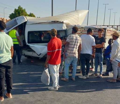 حادث تصادم طريق الواحات