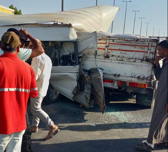 حادث تصادم طريق الواحات