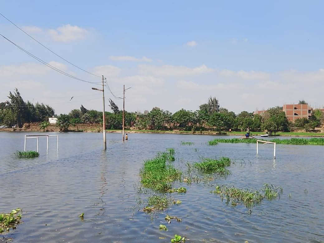 رئيس مدينة منوف يعاين غرق طريق يربط جزيرة داود وصنصفط
