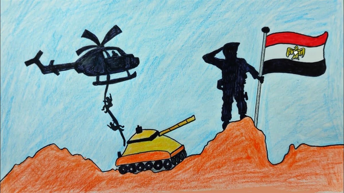 أجمل رسومات عن حرب أكتوبر 1973