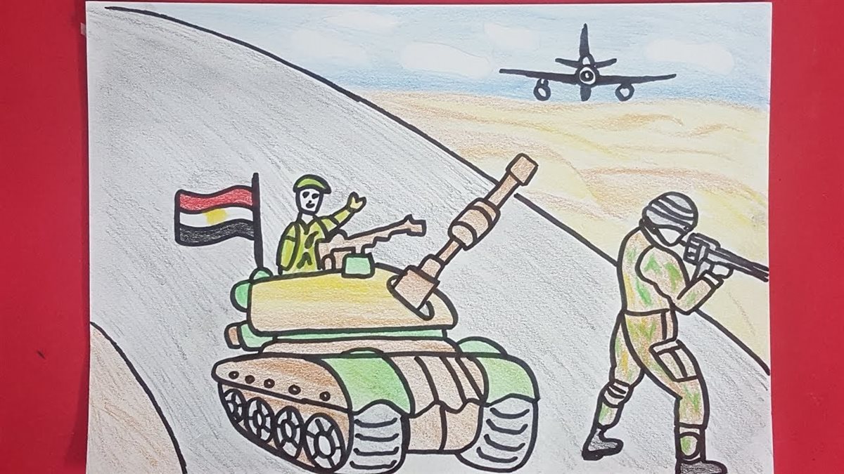 أجمل رسومات عن حرب أكتوبر 1973