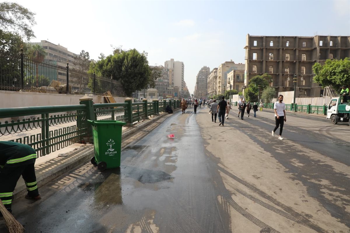 فتح الطريق أمام حديقة الأزبكية