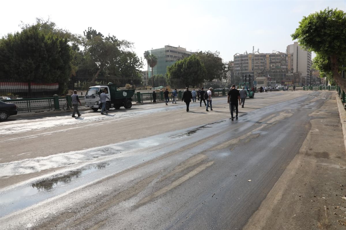 فتح الطريق أمام حديقة الأزبكية