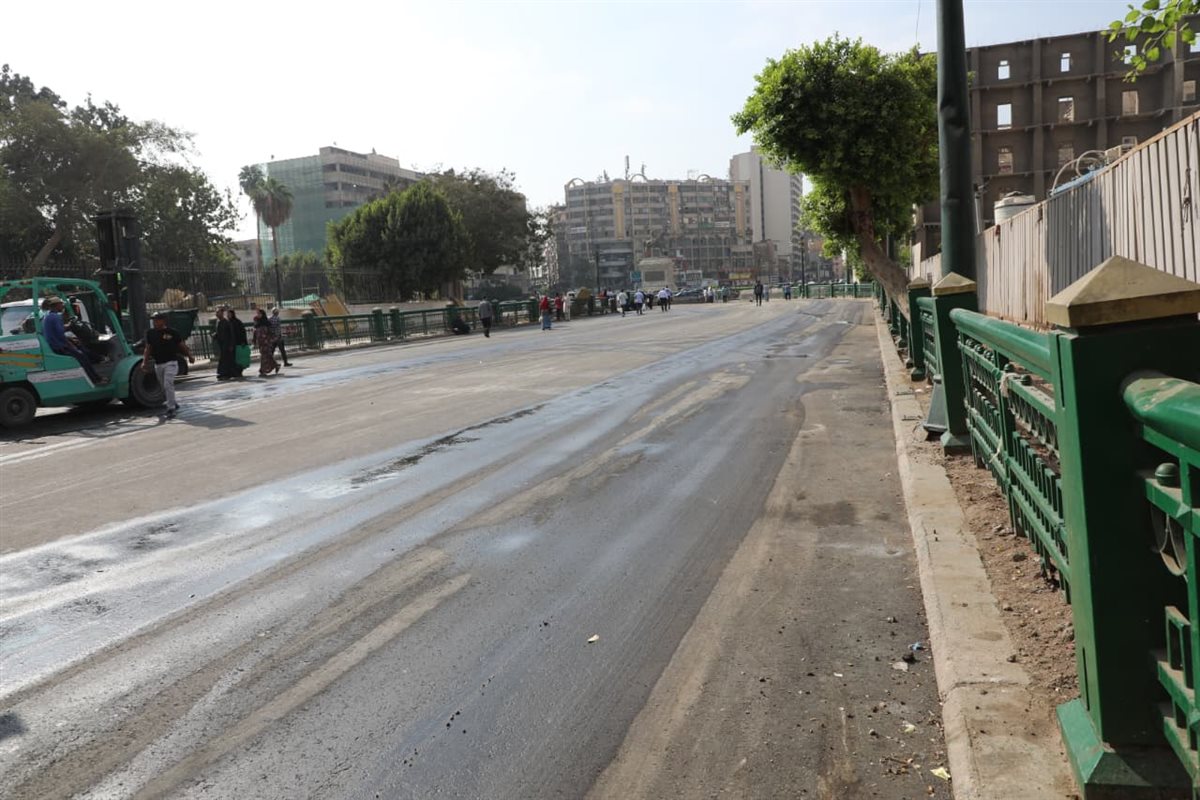 فتح الطريق أمام حديقة الأزبكية