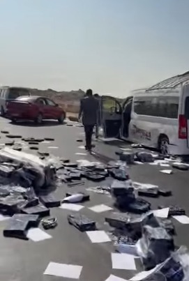 حادث تصادم عدد من السيارات على الطريق السياحي