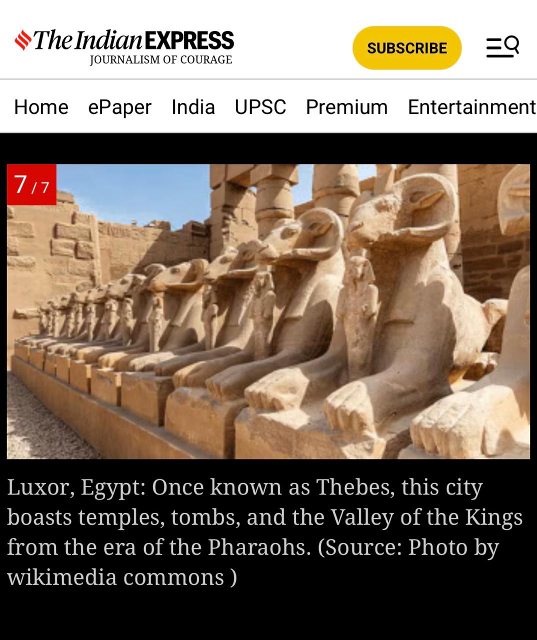 الصحف الهندية تختار الأقصر ضمن أعرق 6 مدن في العالم