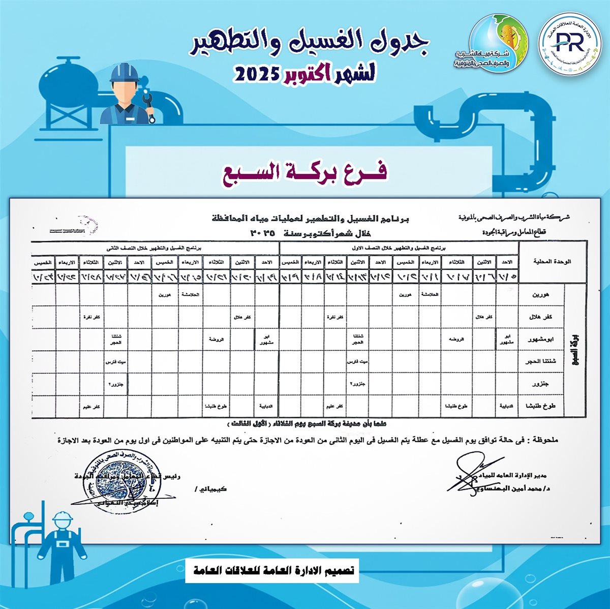 مواعيد انقطاع المياه بالمنوفية