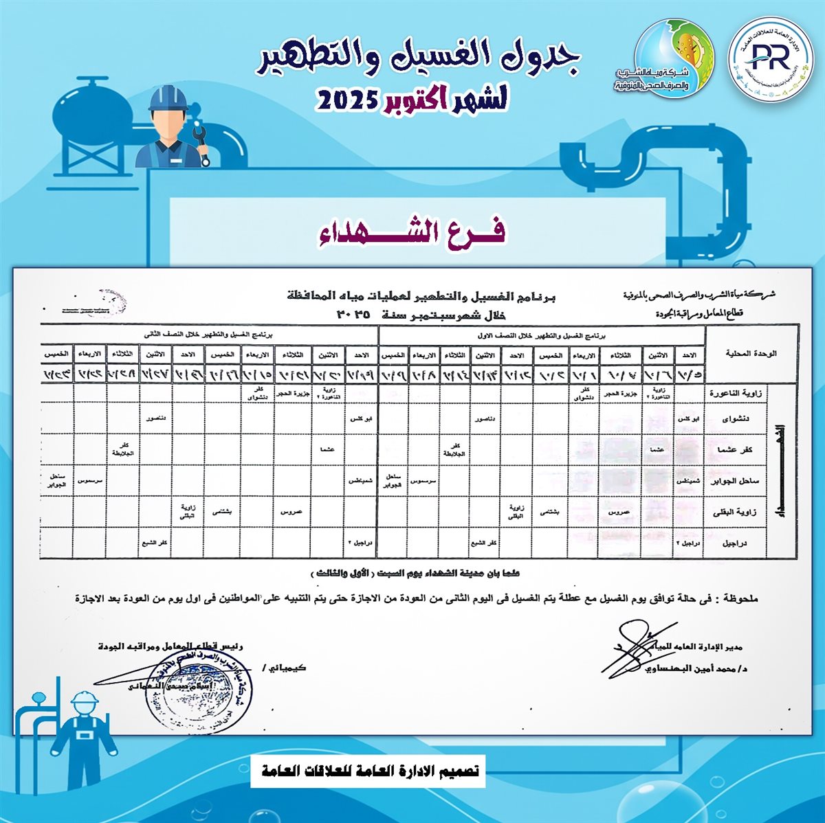 مواعيد انقطاع المياه بالمنوفية