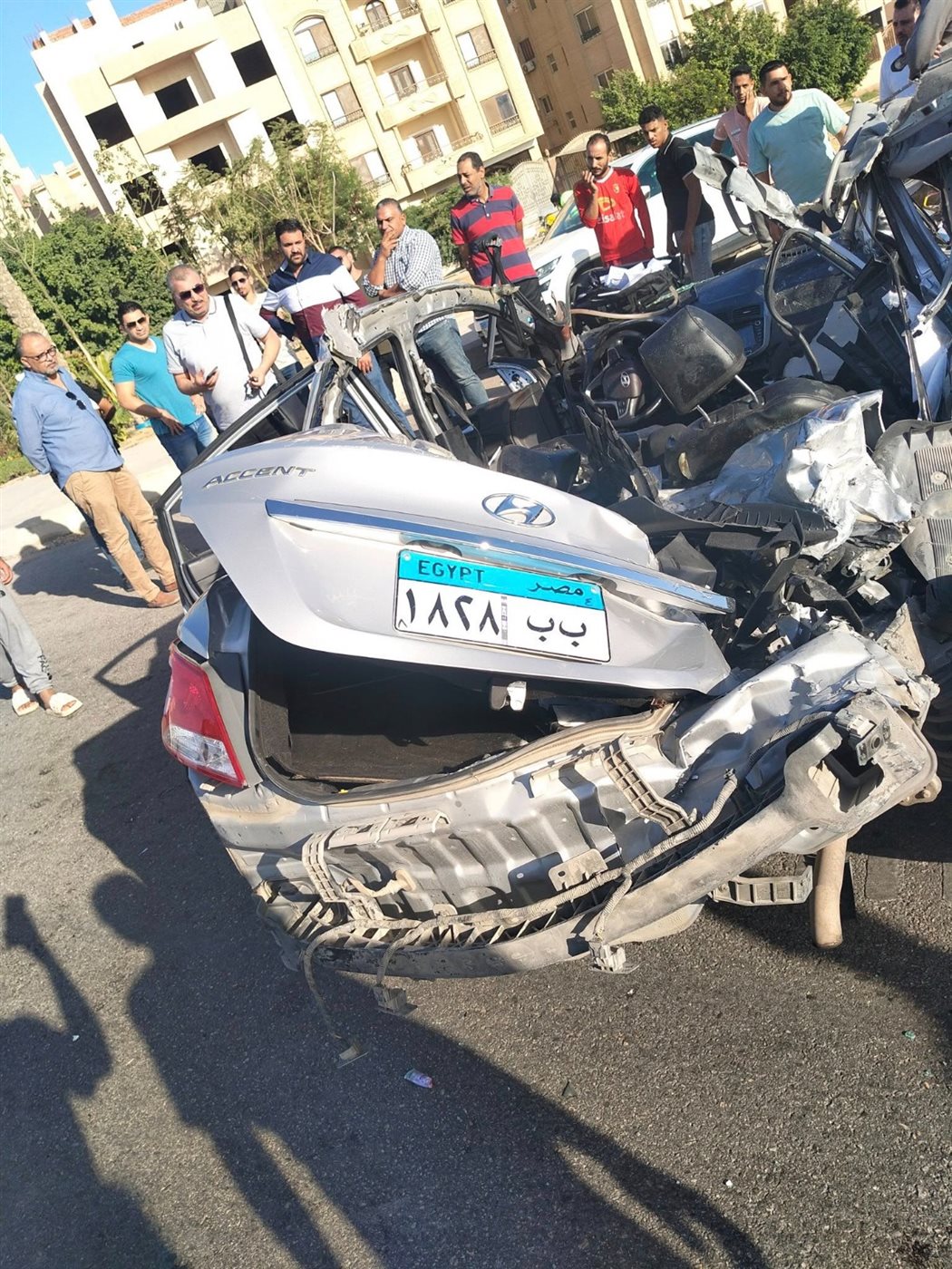 حادث تصادم بالتجمع الخامس 