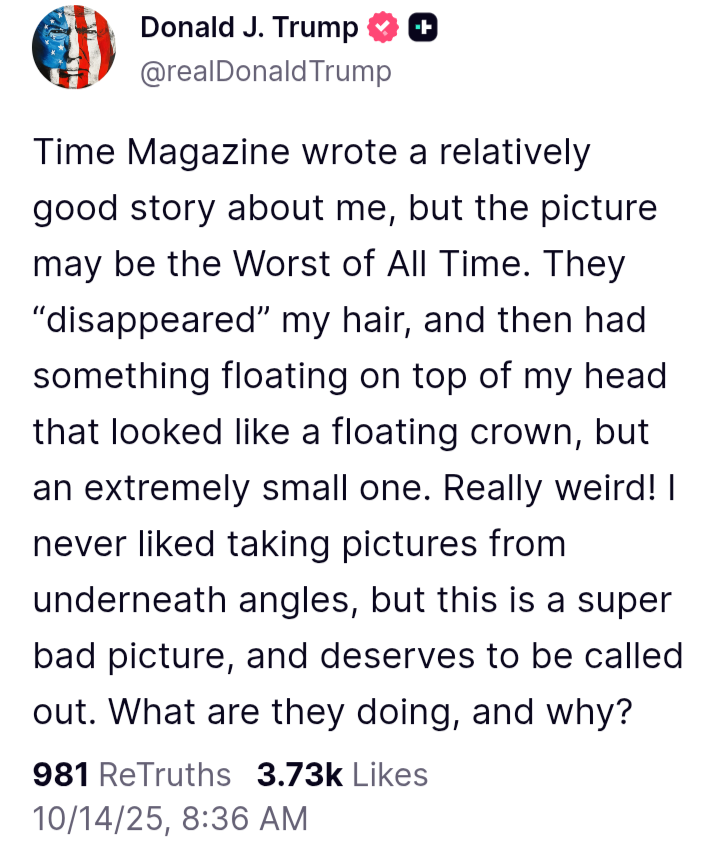 منشور ترامب علي تروث سوشيال