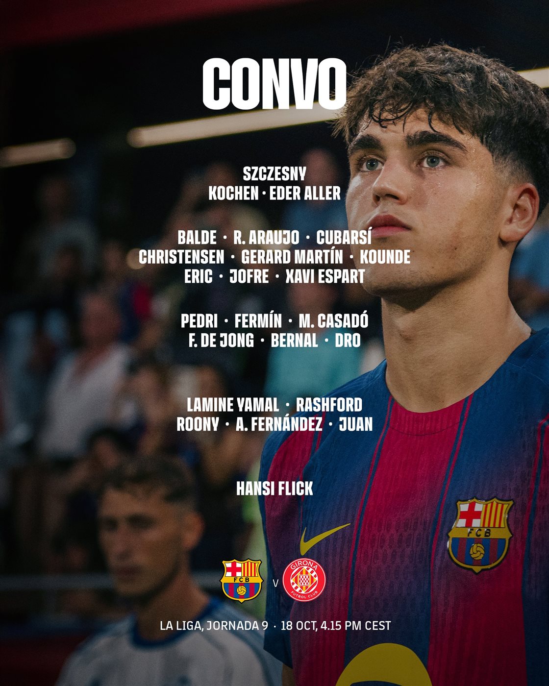 قائمة برشلونة لمواجهة جيرونا في الدوري الإسباني