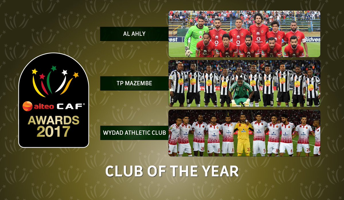 الأندية المرشحة لجائزة أفضل ناد في إفريقيا 2017