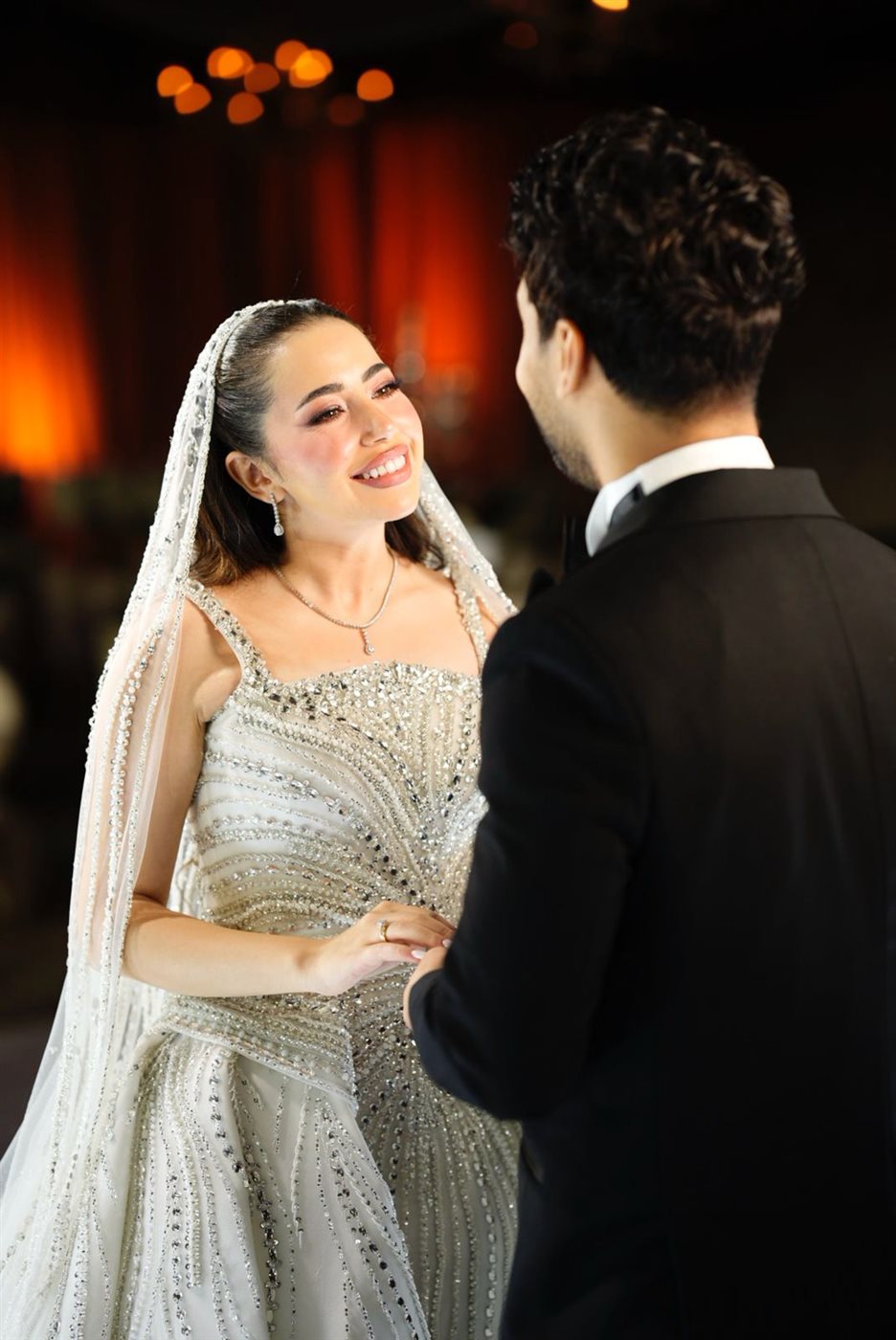 الصور الأولى من حفل زفاف أحمد جمال وفرح الموجي