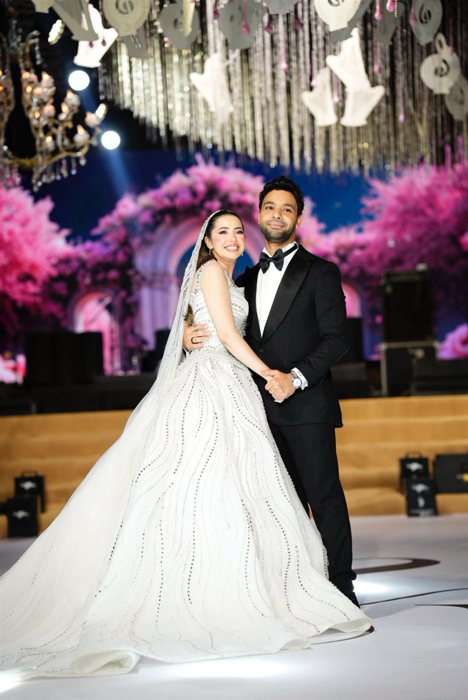 الصور الأولى من حفل زفاف أحمد جمال وفرح الموجي