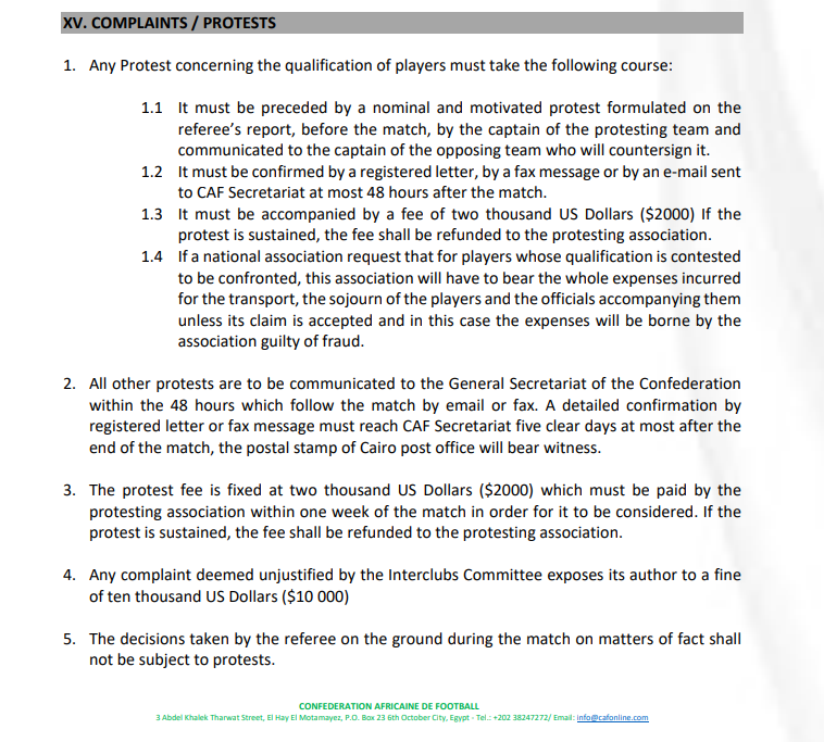 لائحة دوري أبطال إفريقيا