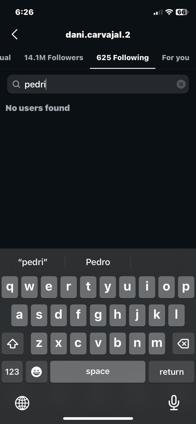 <strong>داني كارفاخال يلغي متابعة بيدري على إنستجرام</strong>