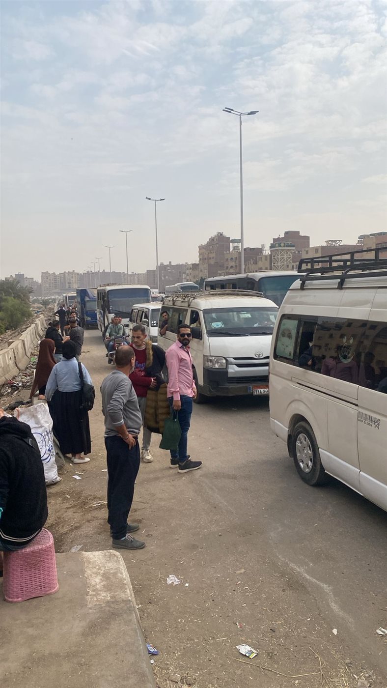 <strong>تكدس مروري أعلى الطريق الدائري</strong>