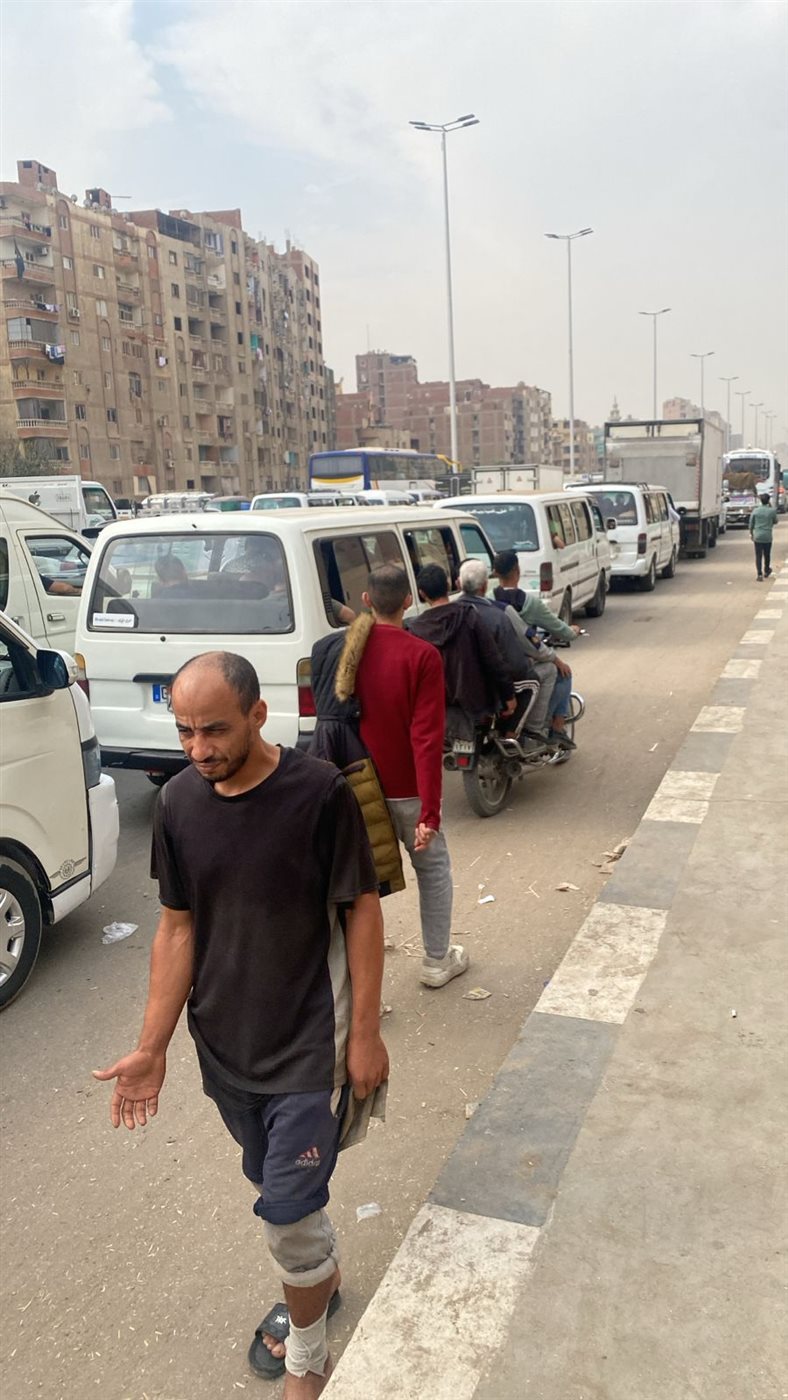 <strong>تكدس مروري أعلى الطريق الدائري</strong>