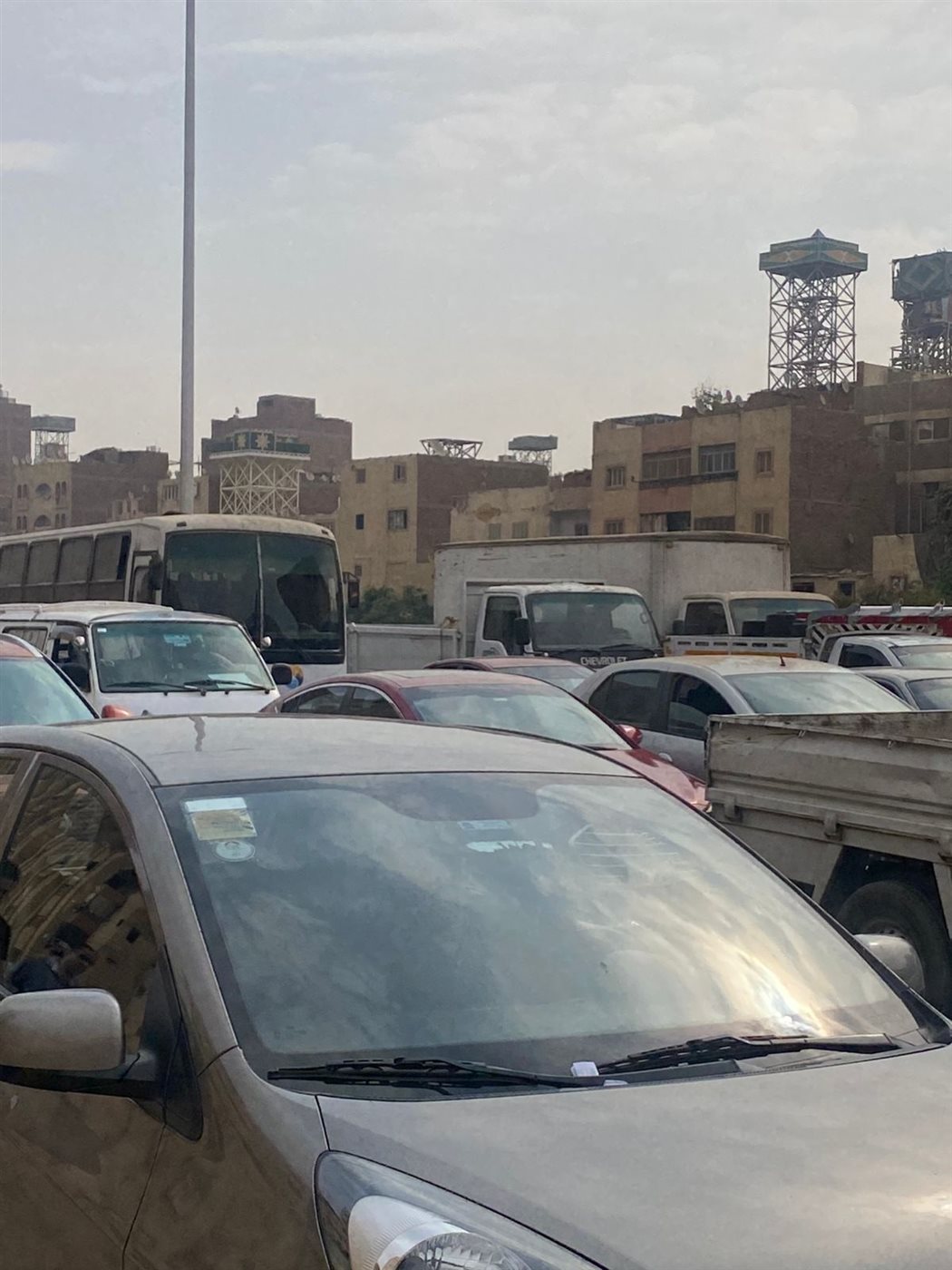 <strong>تكدس مروري أعلى الطريق الدائري</strong>