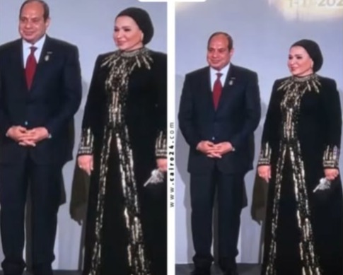 السيدة انتصار برفقة زوجها الرئيس عبد الفتاح السيسي