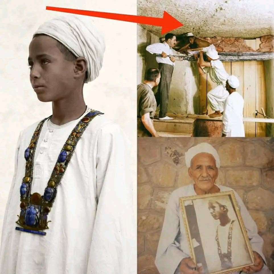 لحظة اكتشاف المقبرة وقيادة الصغير لكارتر بداخلها