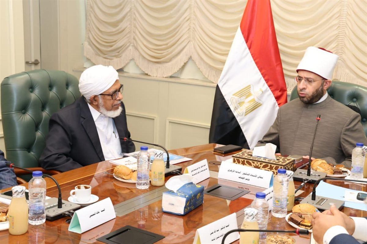 وزير الأوقاف يستقبل نائب رئيس جامعة دار الهدى بالهند لبحث سبل التعاون الدعوي والعلمي