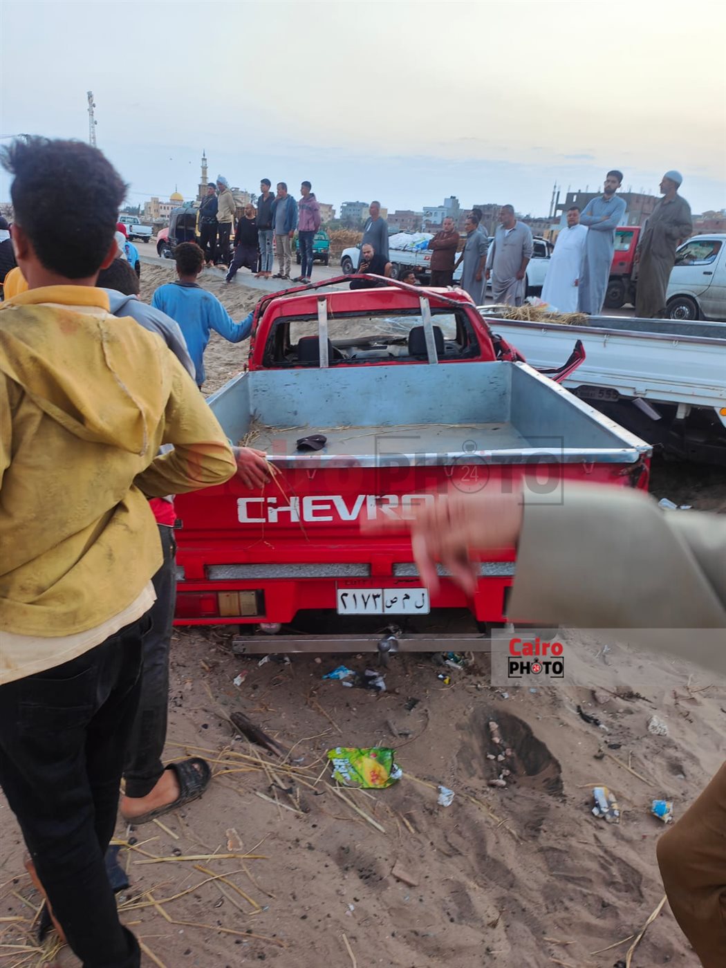 جانب من حادث التصادم 