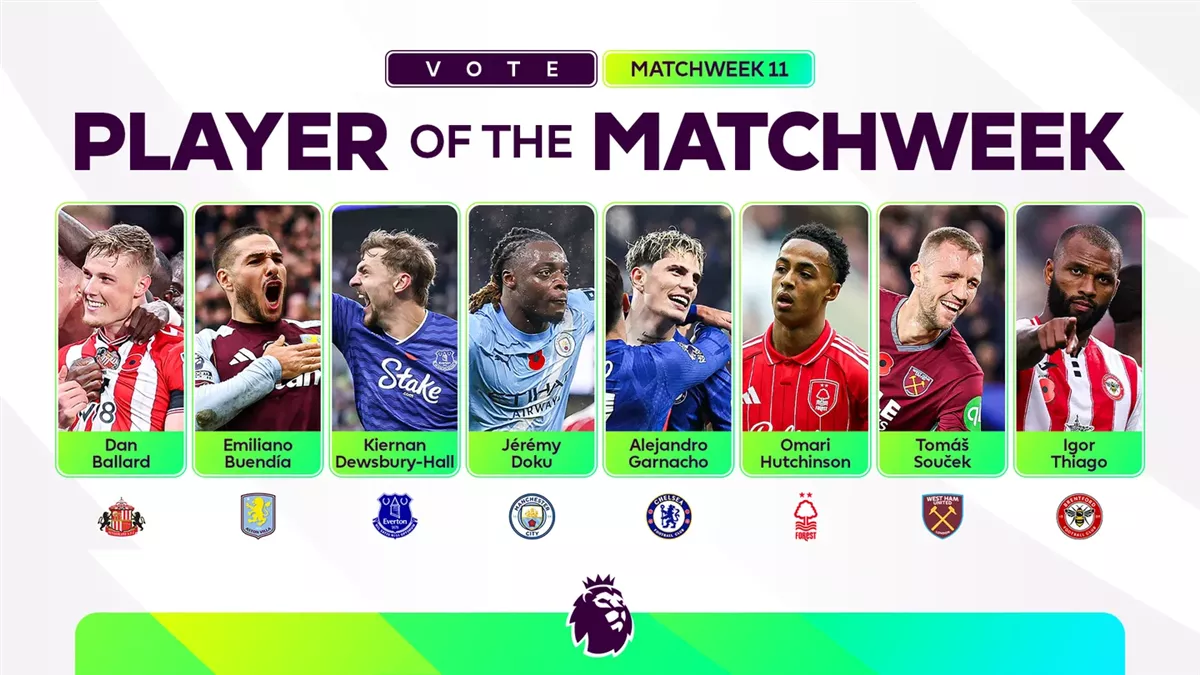 قائمة المرشحين لجائزة أفضل لاعب خلال الجولة الـ11 بالدوري الإنجليزي