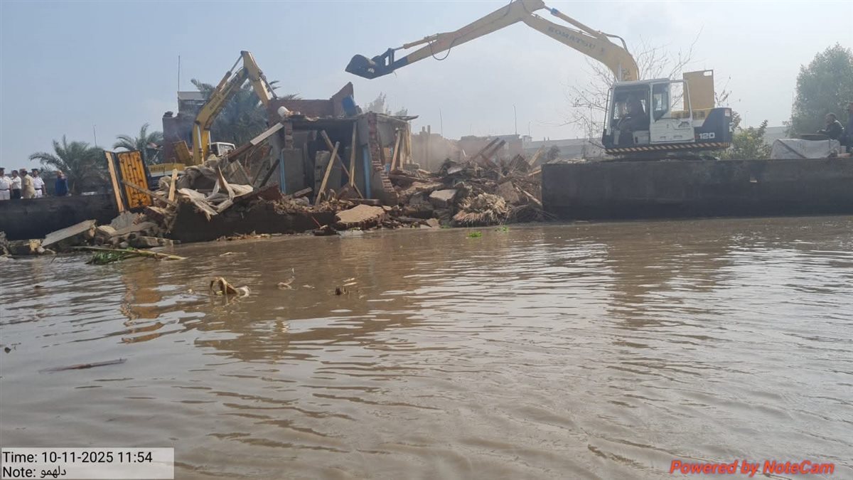 حملات إزالة على منازل طرح النهر في المنوفية