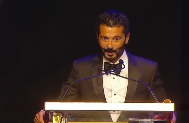 خالد النبوي خلال تكريمه في مهرجان القاهرة السينمائي