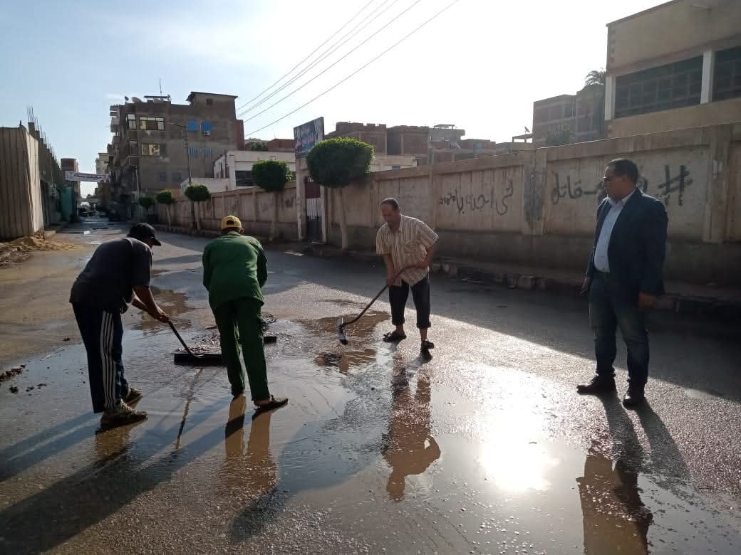 التعامل مع مياه الأمطار في المنوفية 