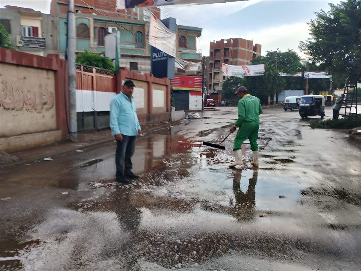 التعامل مع مياه الأمطار في المنوفية 